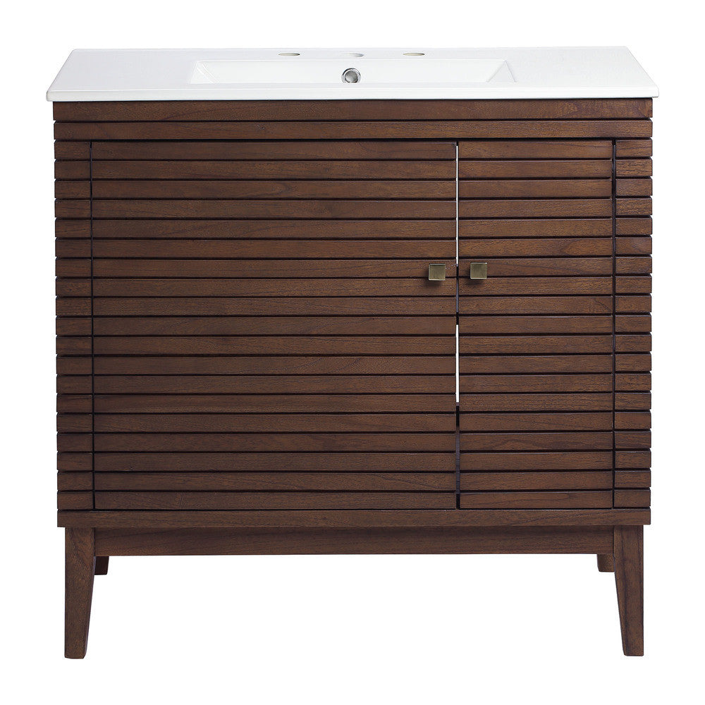 EEI-5115-WAL-WHI Ledger 36" Bathroom Vanity by Modway
