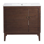 EEI-5115-WAL-WHI Ledger 36" Bathroom Vanity by Modway