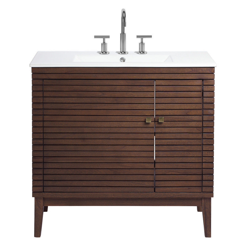 EEI-5115-WAL-WHI Ledger 36" Bathroom Vanity by Modway