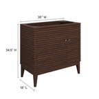 EEI-5089-WAL Ledger 36" Wood Bathroom Vanity Cabinet (Sink Basin Not Included) by Modway