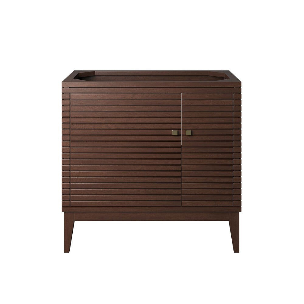 EEI-5089-WAL Ledger 36" Wood Bathroom Vanity Cabinet (Sink Basin Not Included) by Modway