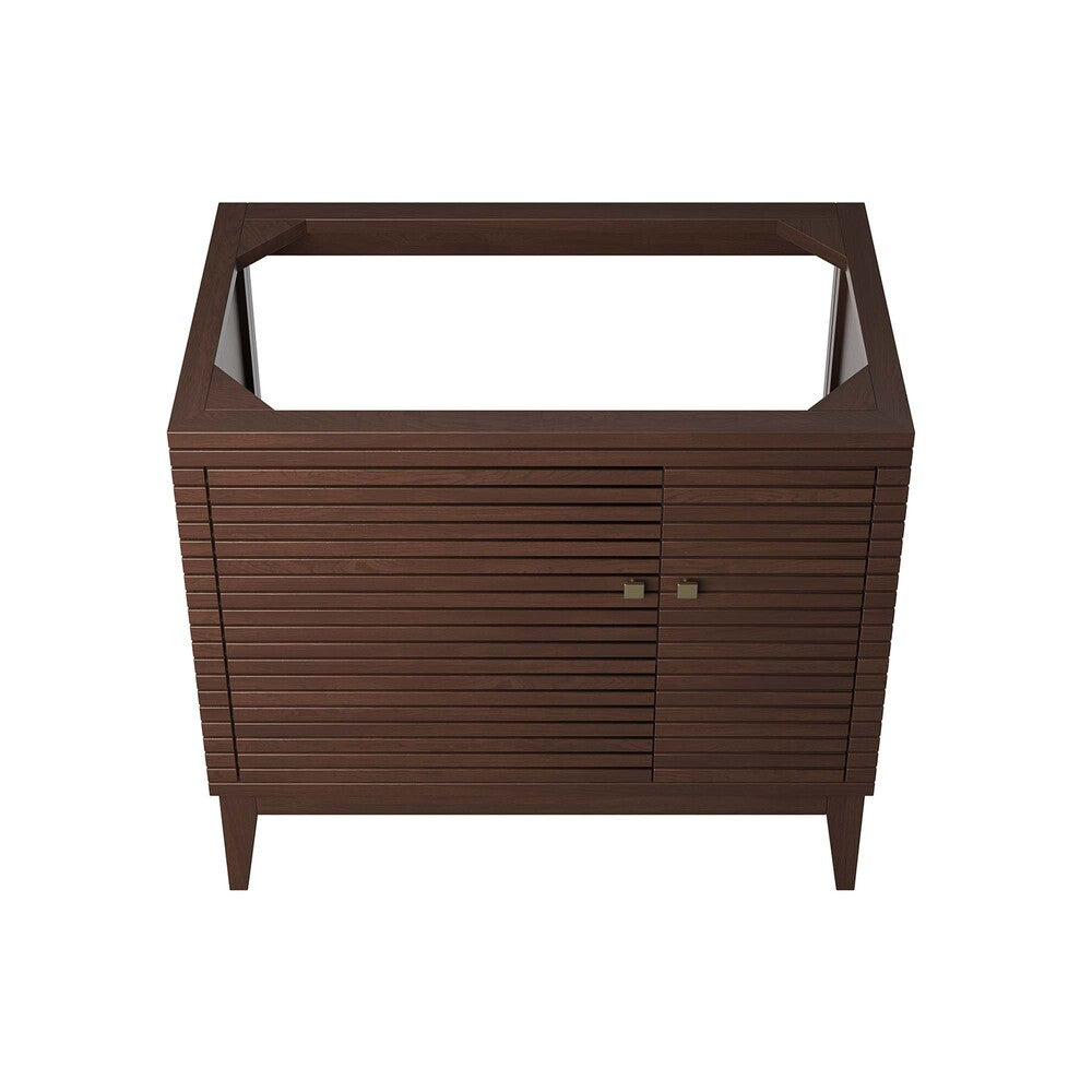 EEI-5089-WAL Ledger 36" Wood Bathroom Vanity Cabinet (Sink Basin Not Included) by Modway