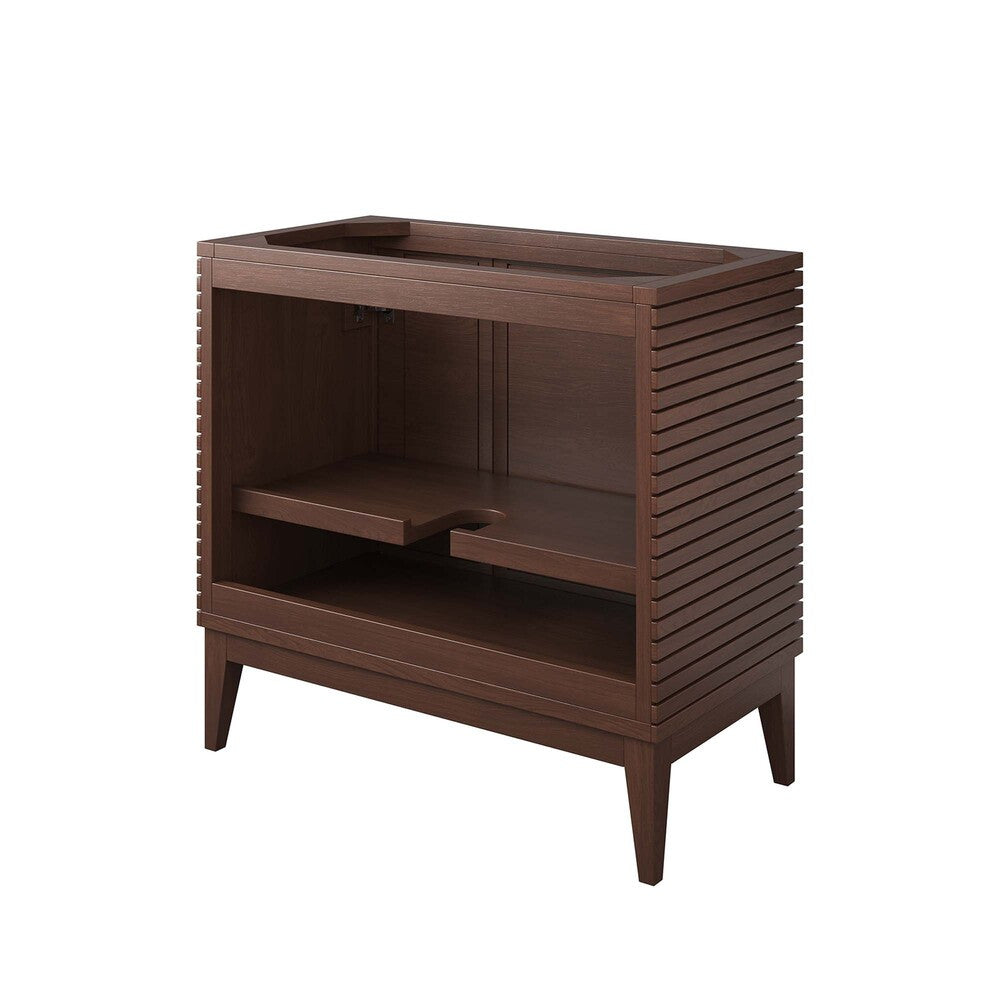 EEI-5089-WAL Ledger 36" Wood Bathroom Vanity Cabinet (Sink Basin Not Included) by Modway