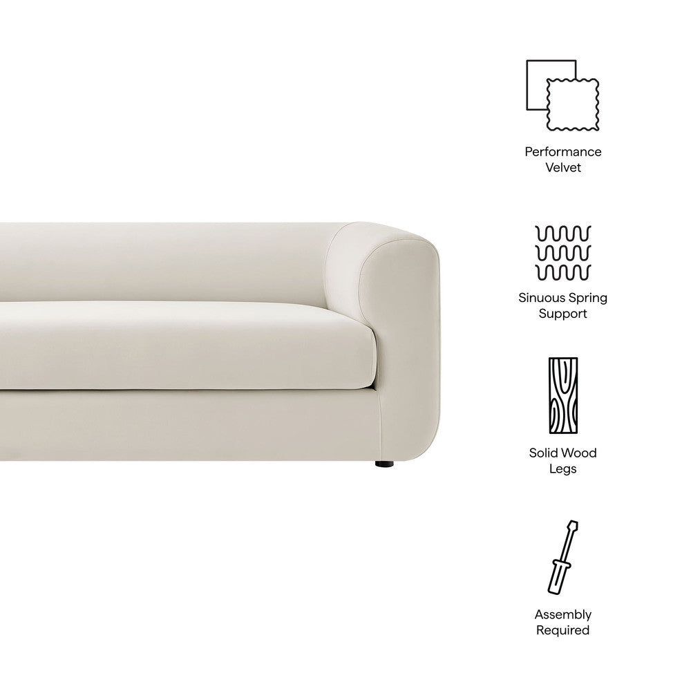 Modway Leif 89" Performance Velvet Upholstered Sofa by Modway-EEI-7281