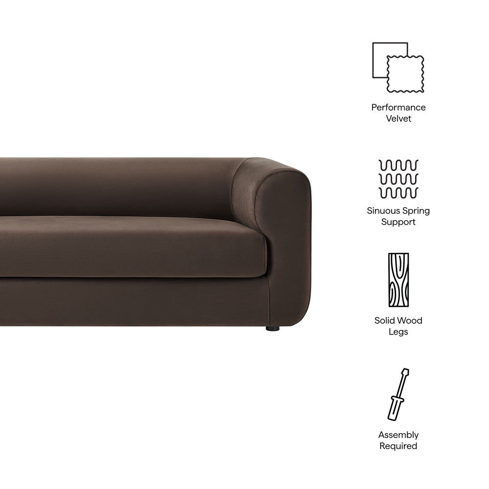 Modway Leif 89" Performance Velvet Upholstered Sofa by Modway-EEI-7281