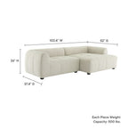 EEI-6869 Liana Right-Facing Upholstered Fabric Modular Sofa with Chaise by Modway