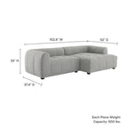EEI-6869 Liana Right-Facing Upholstered Fabric Modular Sofa with Chaise by Modway