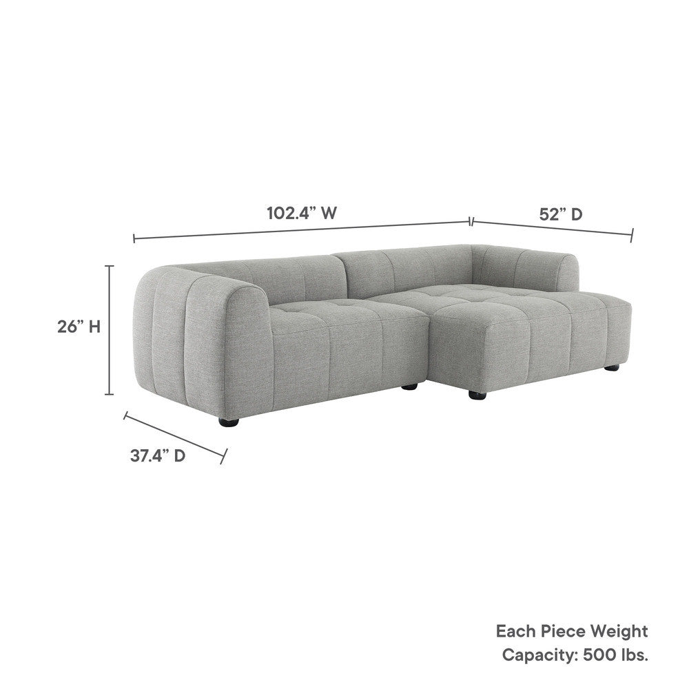 EEI-6869 Liana Right-Facing Upholstered Fabric Modular Sofa with Chaise by Modway