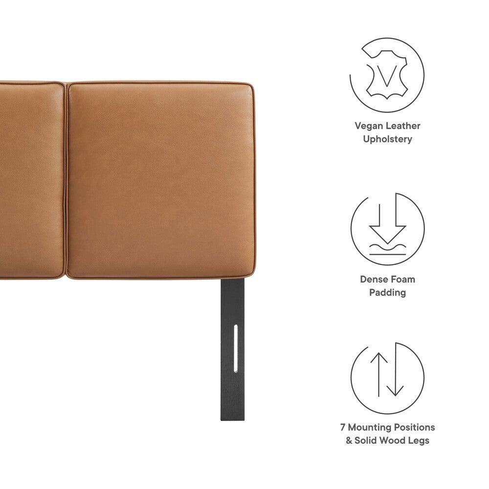MOD-7144-TAN Lindee Vegan Leather Twin Headboard by Modway