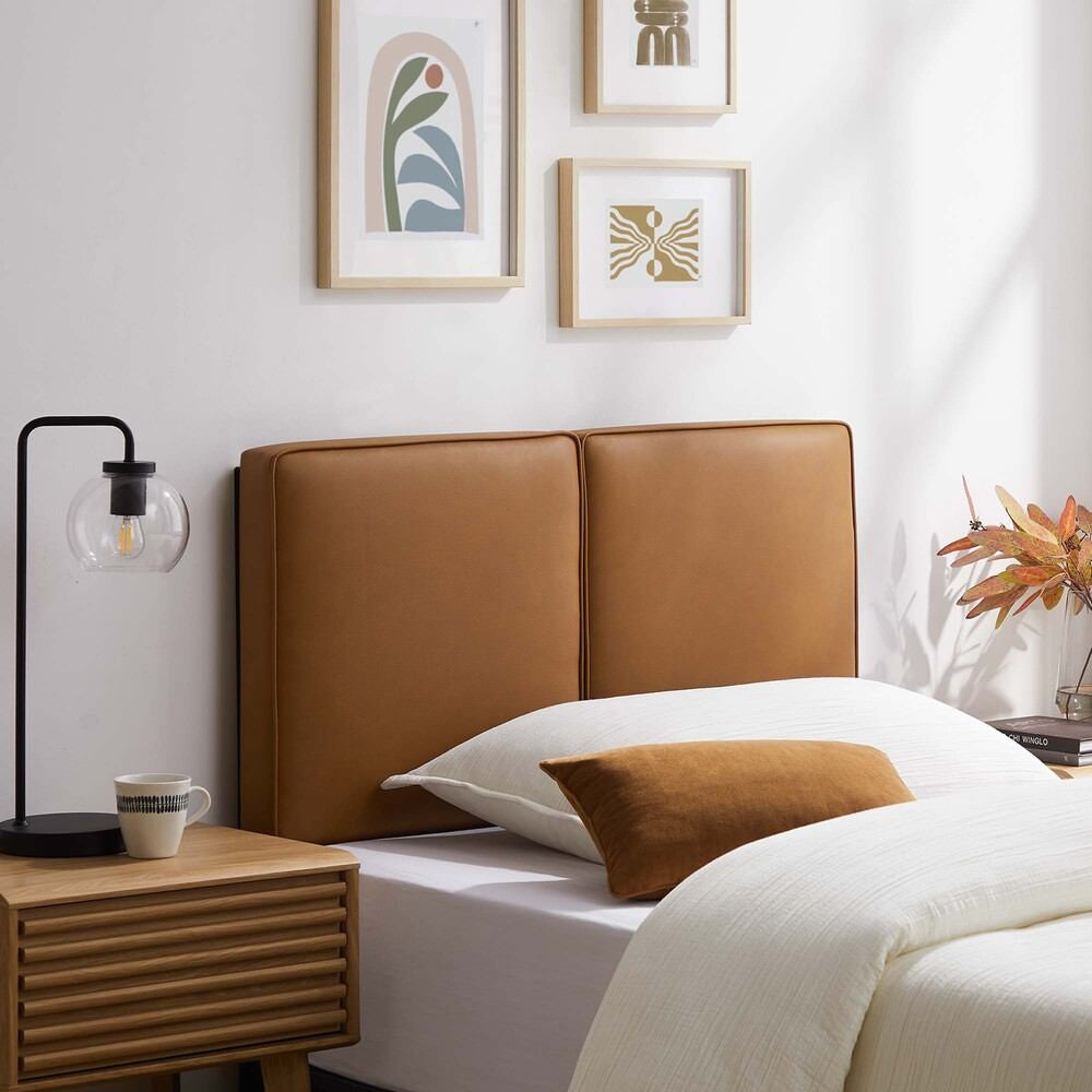 MOD-7144-TAN Lindee Vegan Leather Twin Headboard by Modway