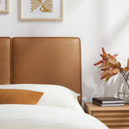 MOD-7144-TAN Lindee Vegan Leather Twin Headboard by Modway