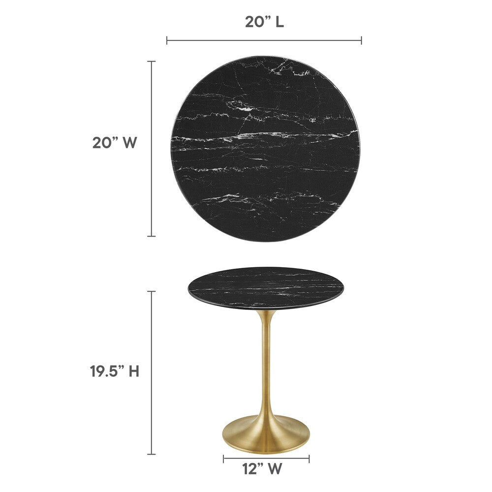 EEI-5685 Lippa 20" Round Faux Marble Side Table by Modway
