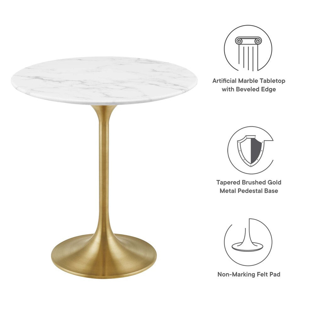 EEI-5685 Lippa 20" Round Faux Marble Side Table by Modway