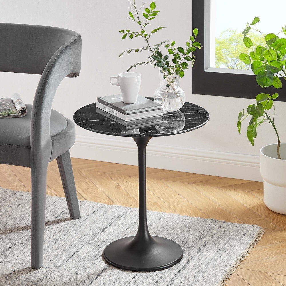 EEI-5690 Lippa 20" Round Faux Marble Side Table by Modway
