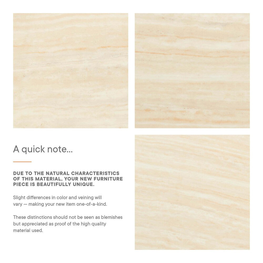 EEI-6745-WHI-TRA Lippa 20" Round Faux Travertine Side Table by Modway