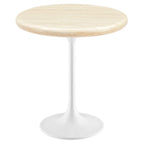 EEI-6745-WHI-TRA Lippa 20" Round Faux Travertine Side Table by Modway