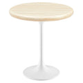 Modway EEI-6745-WHI-TRA Lippa 20" Round Faux Travertine Side Table White Travertine