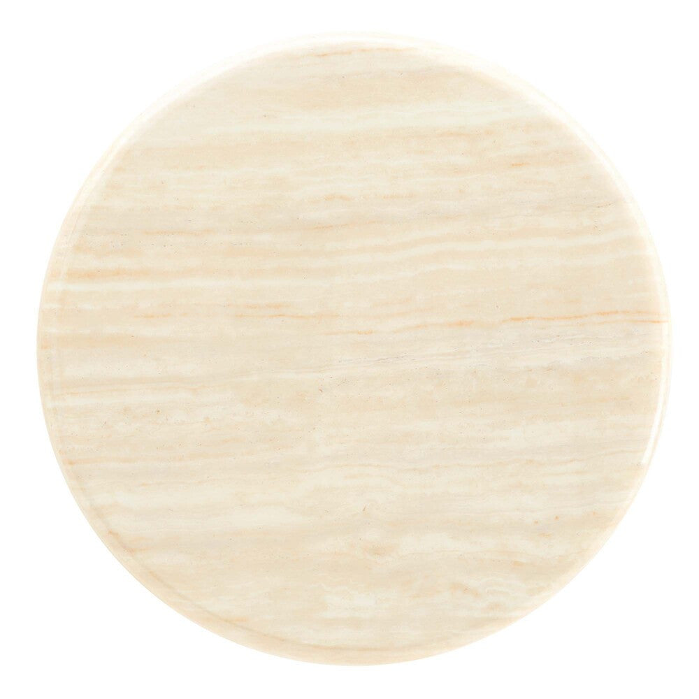 EEI-6746-GLD-TRA Lippa 20" Round Faux Travertine Side Table by Modway