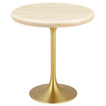 Modway EEI-6746-GLD-TRA Lippa 20" Round Faux Travertine Side Table Gold Travertine