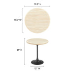 EEI-6747-BLK-TRA Lippa 20" Round Faux Travertine Side Table by Modway