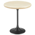 Modway EEI-6747-BLK-TRA Lippa 20" Round Faux Travertine Side Table Black Travertine