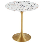 EEI-5687-GLD-TER Lippa 20" Round Terrazzo Side Table by Modway