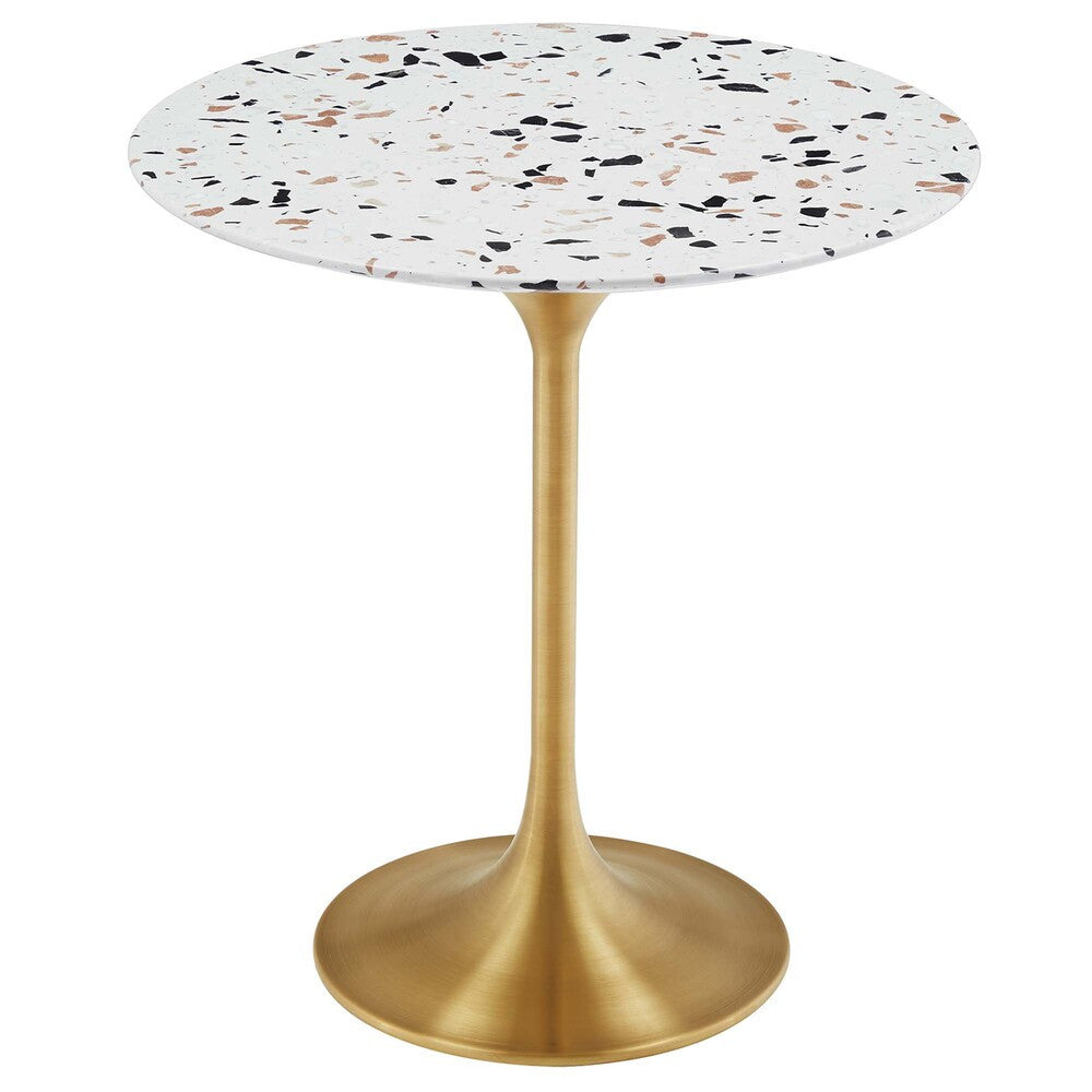 EEI-5687-GLD-TER Lippa 20" Round Terrazzo Side Table by Modway