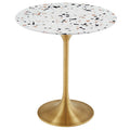 Modway EEI-5687-GLD-TER Lippa 20" Round Terrazzo Side Table Gold Terrazzo