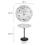 EEI-5692-BLK-TER Lippa 20" Round Terrazzo Side Table by Modway