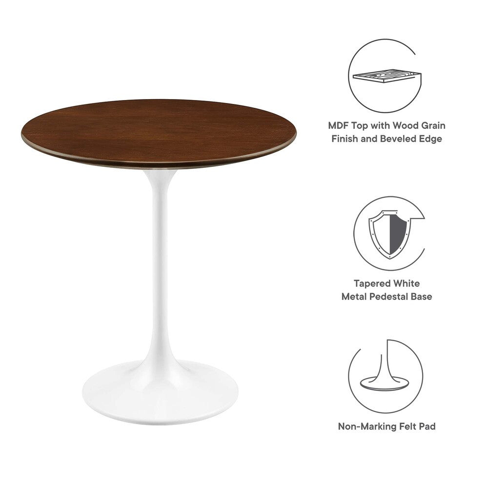 EEI-5679-WHI-WAL Lippa 20" Round Wood Side Table by Modway