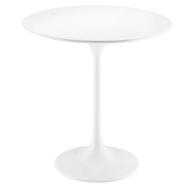Modway EEI-5678-WHI-WHI Lippa 20" Round Wood Side Table White White