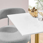 EEI-3210-GLD-WHI Lippa 24" Square Wood Dining Table by Modway