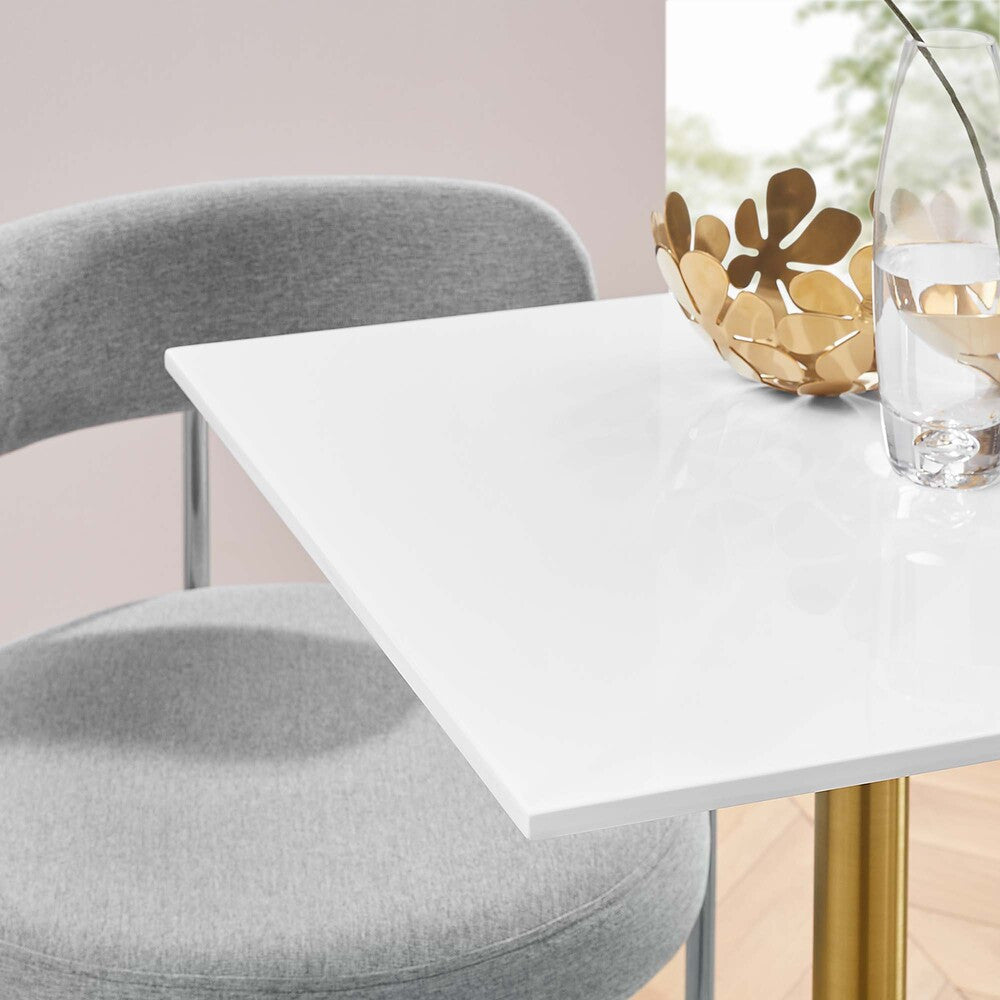 EEI-3210-GLD-WHI Lippa 24" Square Wood Dining Table by Modway