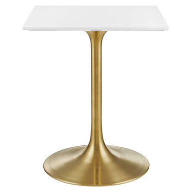 Modway EEI-3210-GLD-WHI Lippa 24" Square Wood Dining Table Gold White