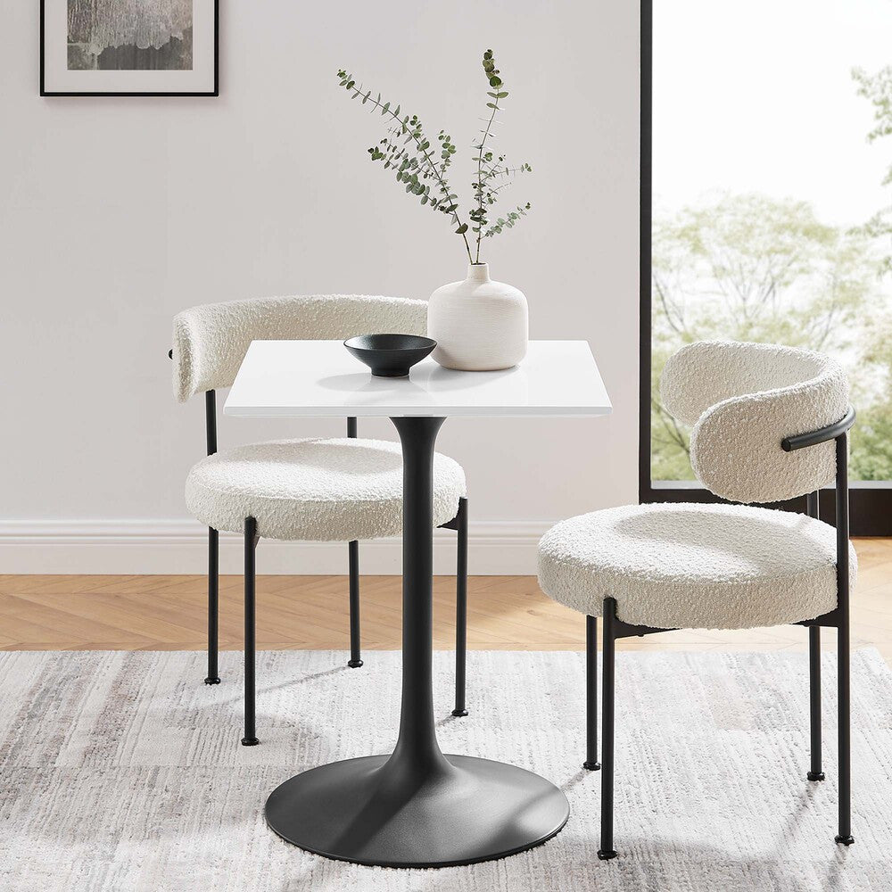 EEI-3512-BLK-WHI Lippa 24" Square Wood Dining Table by Modway
