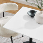 EEI-3512-BLK-WHI Lippa 24" Square Wood Dining Table by Modway