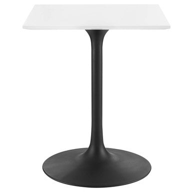 Modway EEI-3512-BLK-WHI Lippa 24" Square Wood Dining Table Black White
