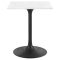 Modway EEI-3512-BLK-WHI Lippa 24" Square Wood Dining Table Black White