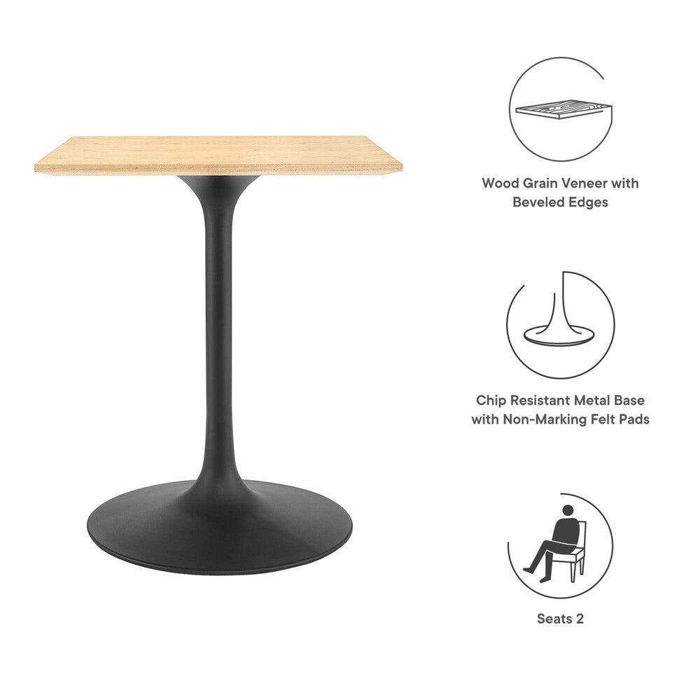 EEI-4864-BLK-NAT Lippa 24" Square Wood Dining Table by Modway