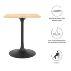 EEI-4864-BLK-NAT Lippa 24" Square Wood Dining Table by Modway