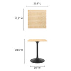EEI-4864-BLK-NAT Lippa 24" Square Wood Dining Table by Modway