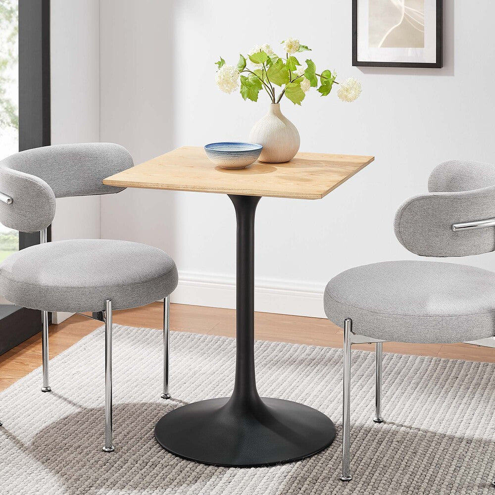 EEI-4864-BLK-NAT Lippa 24" Square Wood Dining Table by Modway