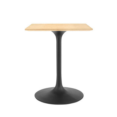 Modway EEI-4864-BLK-NAT Lippa 24" Square Wood Dining Table Black Natural