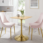 EEI-5219-GLD-NAT Lippa 24" Square Wood Dining Table by Modway