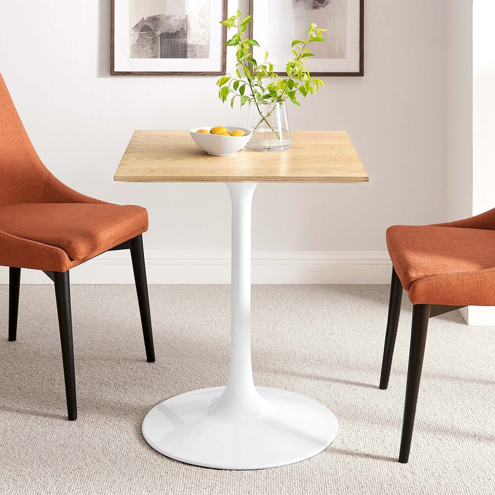 EEI-5162-WHI-NAT Lippa 24" Square Wood Dining Table by Modway