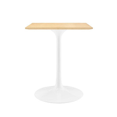 Modway EEI-5162-WHI-NAT Lippa 24" Square Wood Dining Table White Natural