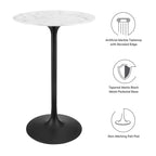 EEI-3547-BLK-WHI Lippa 28" Round Faux Marble Bar Table by Modway