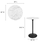 EEI-3547-BLK-WHI Lippa 28" Round Faux Marble Bar Table by Modway