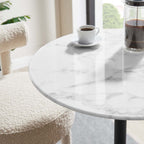 EEI-3547-BLK-WHI Lippa 28" Round Faux Marble Bar Table by Modway