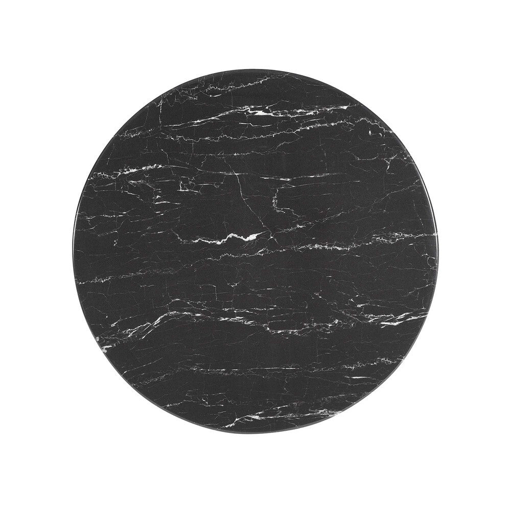 EEI-4892-BLK-BLK Lippa 28" Round Faux Marble Bar Table by Modway